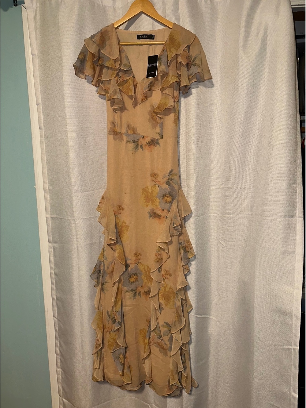 Lauren Ralph Lauren Floral Coquette Fairy Boho NWT Georgette Gown 8